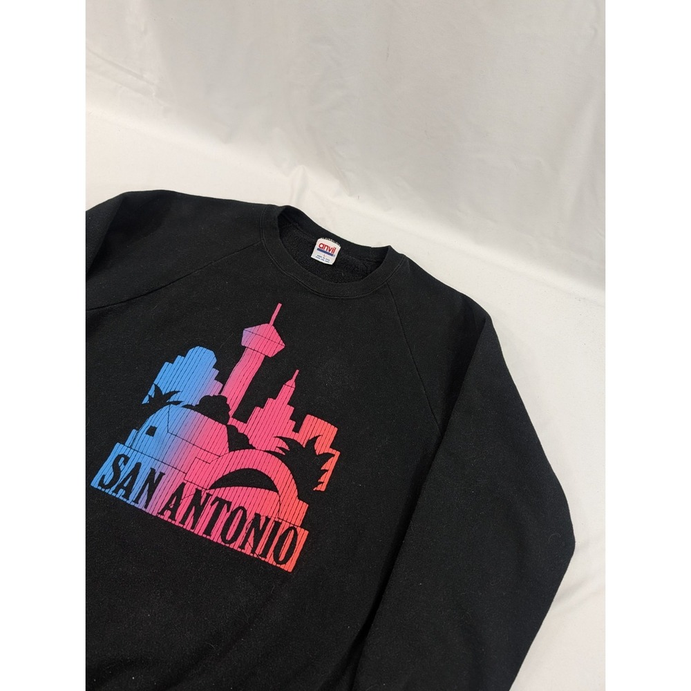 Vintage Anvil Sweatshirt Mens Large Made In USA 80s San Antonio Texas